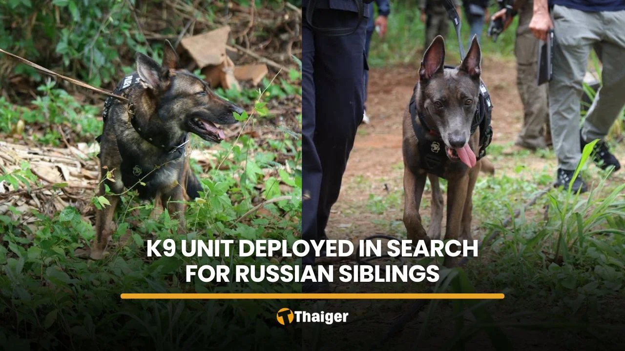Police deployed canine units in the search for missing Russian siblings